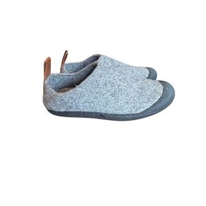 Glerups The Model G Wool Slipper Clog Rubber Sole Gray Leather Pull Tab Size 5